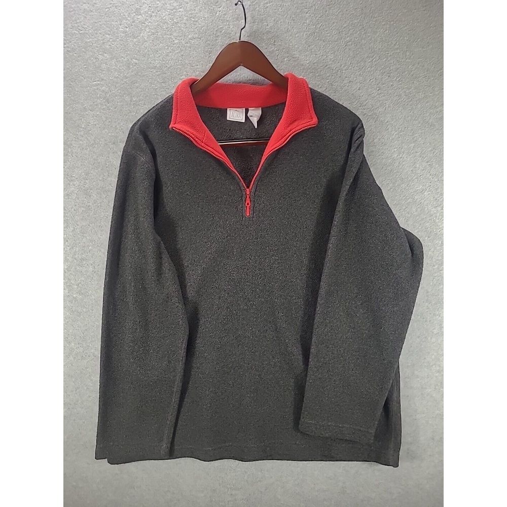 Actra‎ Fleece Womens Sweater 1/4 Zip Dark Grey Super Soft Sz XL